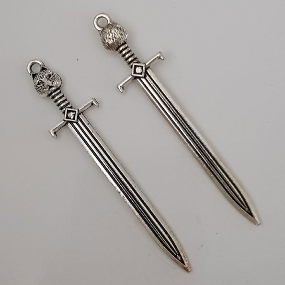 Charm svärd krigsyxa N°02 Silver