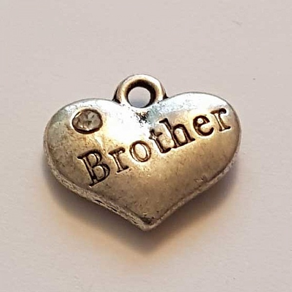 Breloques C&oelig;ur N&deg;77 Argent et Strass