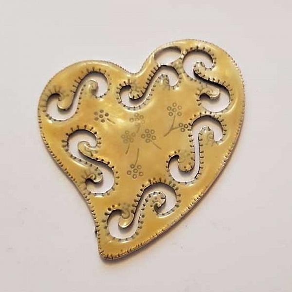 Breloques C&oelig;ur N&deg;85 Jaune 03