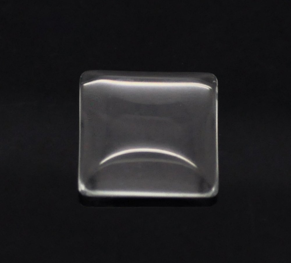 Cabochon Square 15 x 15 mm i klart glas N°26