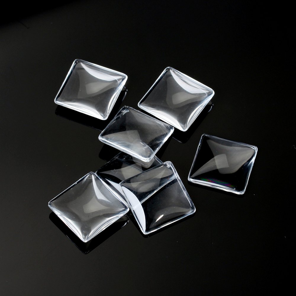 Cabochon Square 20 x 20 mm i klart glas N°27