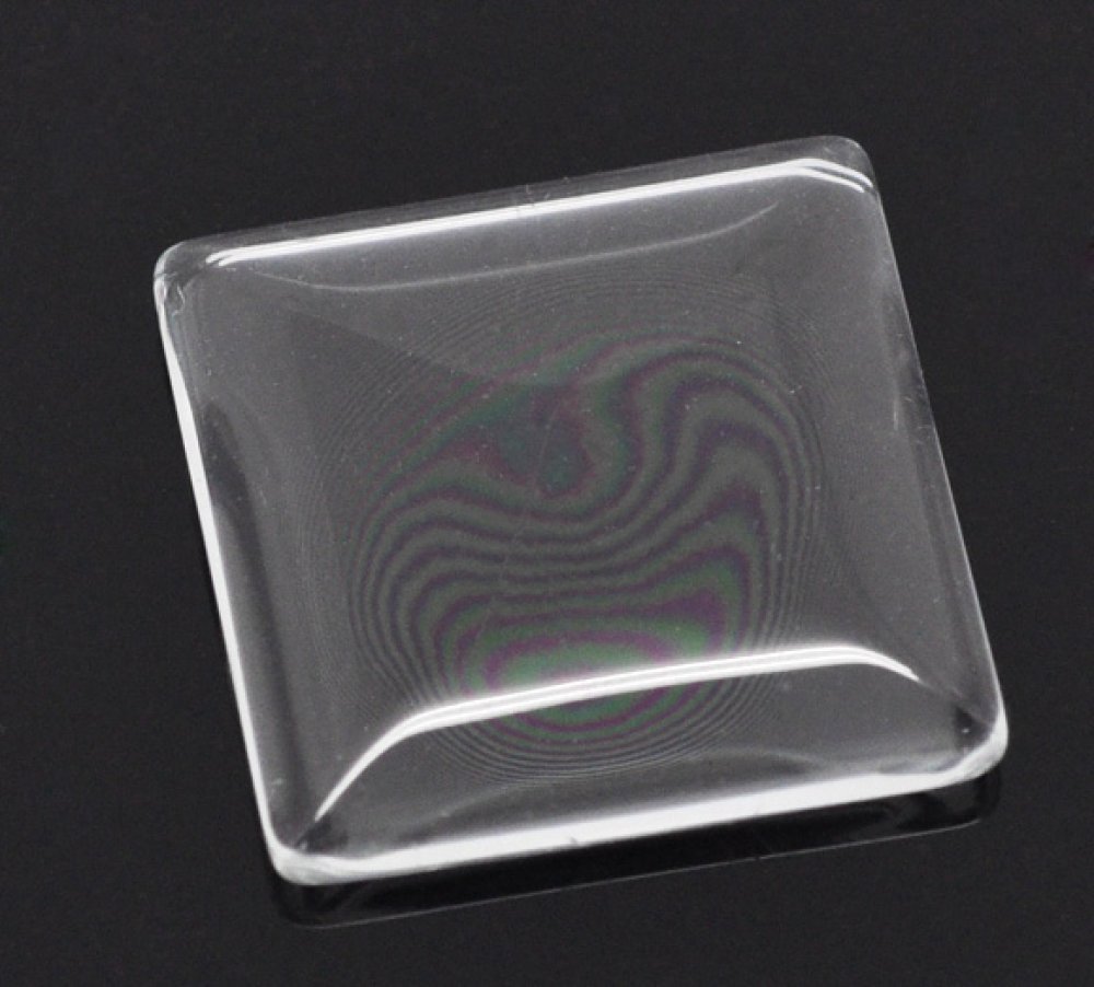 Cabochon Square 25 x 25 mm i klart glas N°28