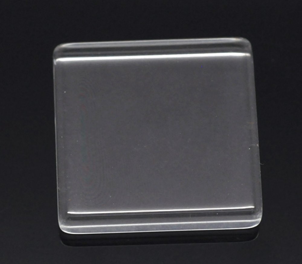 Cabochon Square 25 x 25 mm i transparent kakelglas N°29