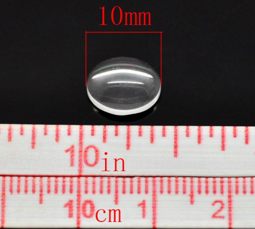 Cabochon Oval 08 x 10 mm i klart glas N°15 per 2 st.