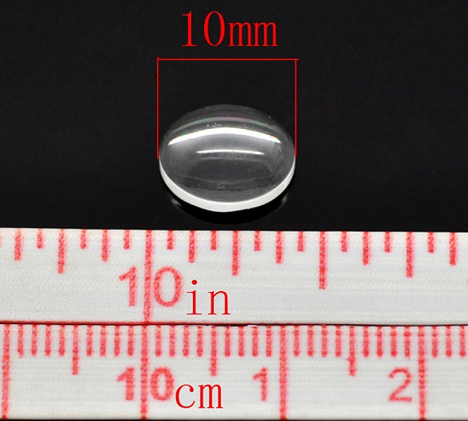 Cabochon Oval 08 x 10 mm i klart glas N&deg;15 per 2 st.