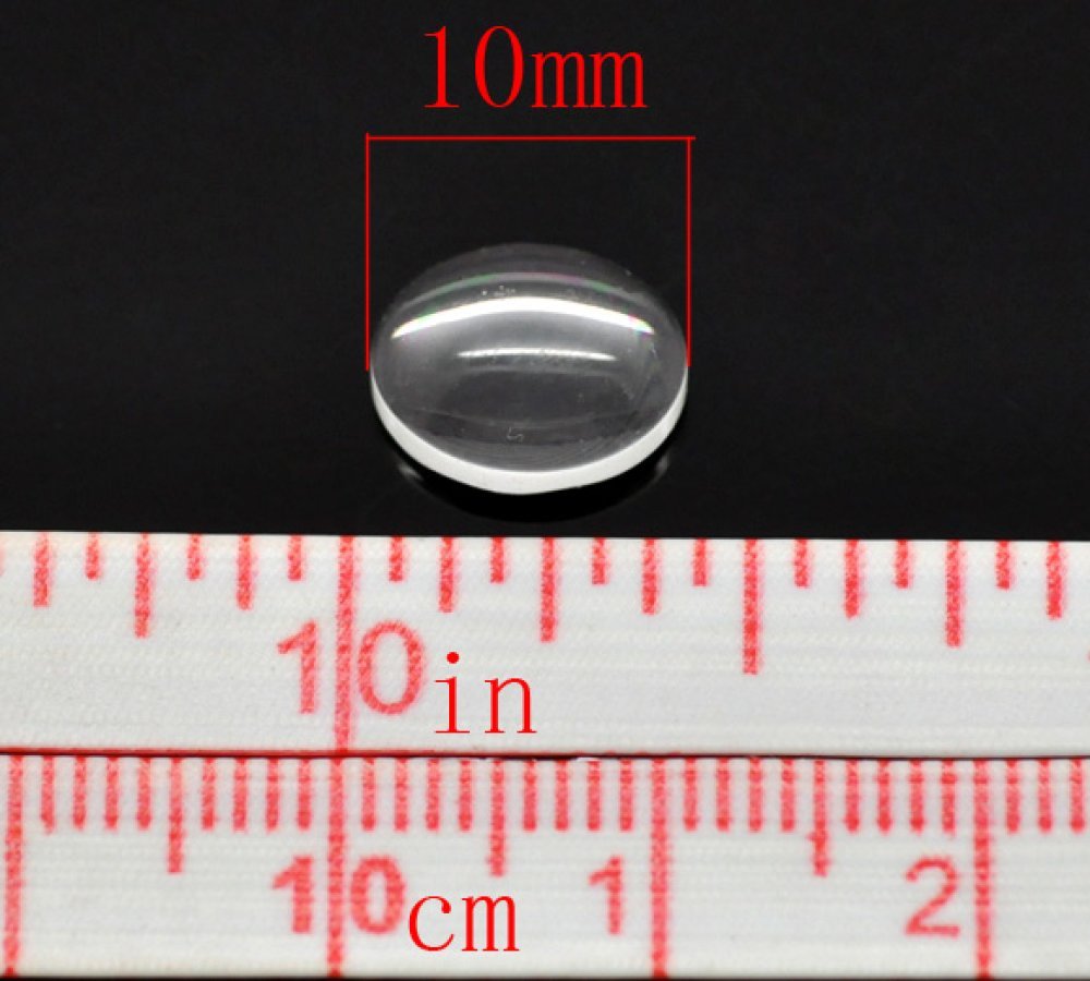 Cabochon Oval 08 x 10 mm i klart glas N°15 per 2 st.