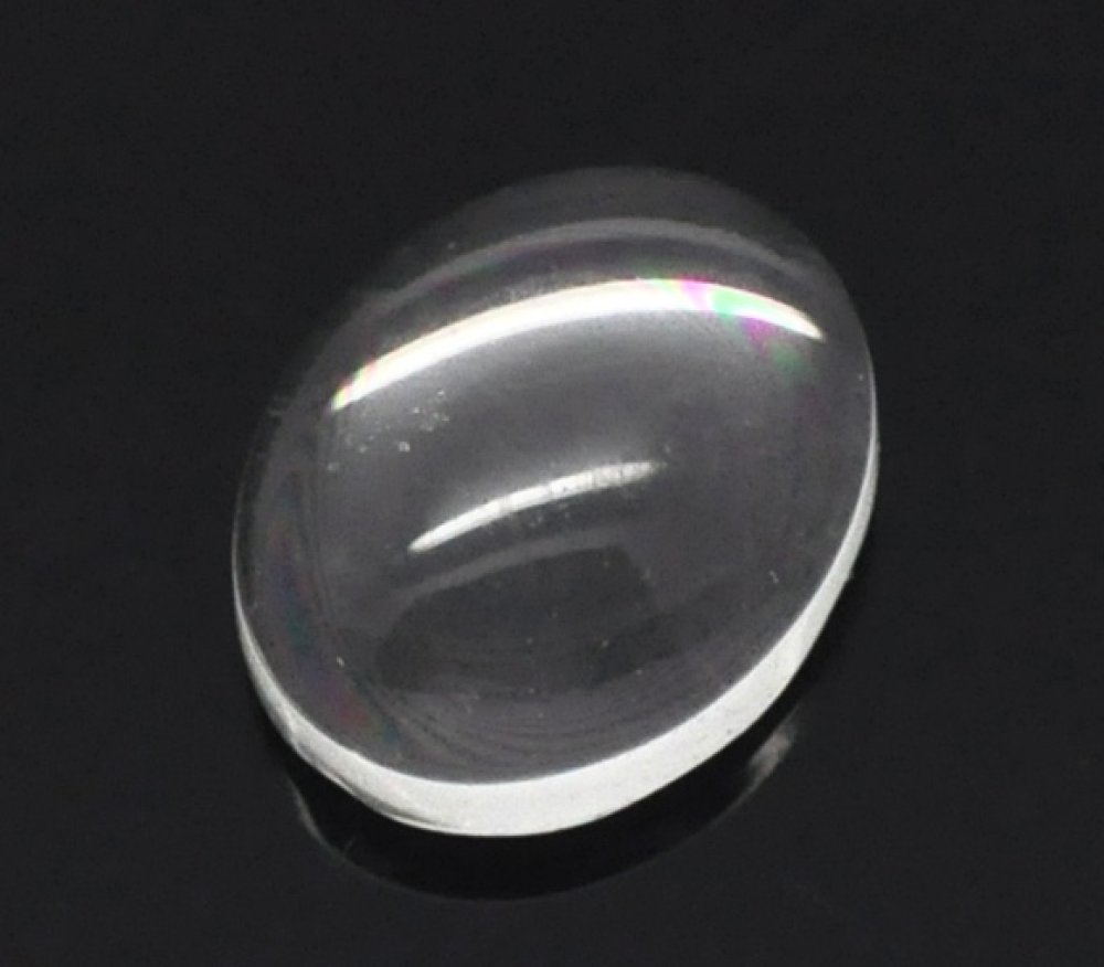Cabochon Oval 08 x 10 mm i klart glas N°15 per 2 st.