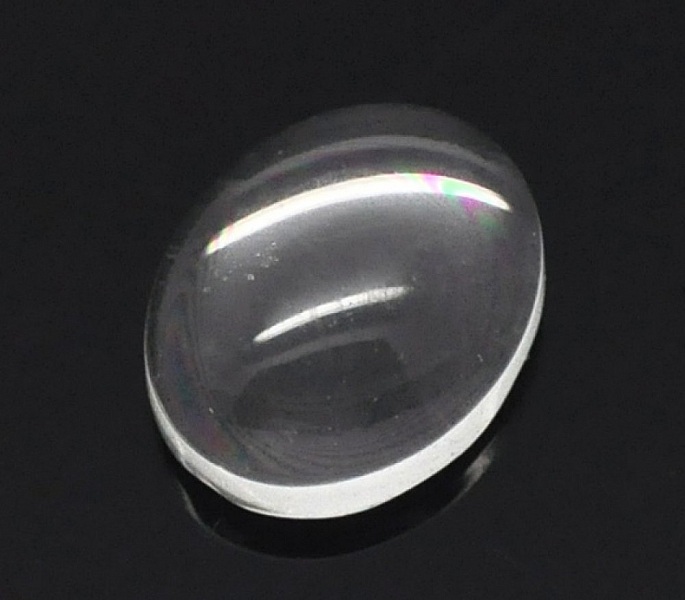 Cabochon Oval 08 x 10 mm i klart glas N&deg;15 per 2 st.
