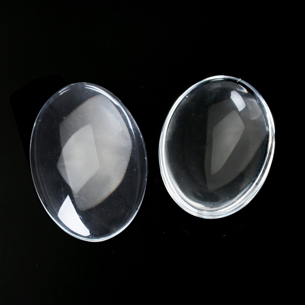 Cabochon Oval 15 x 20 mm i klart glas N°18 per 2 st.