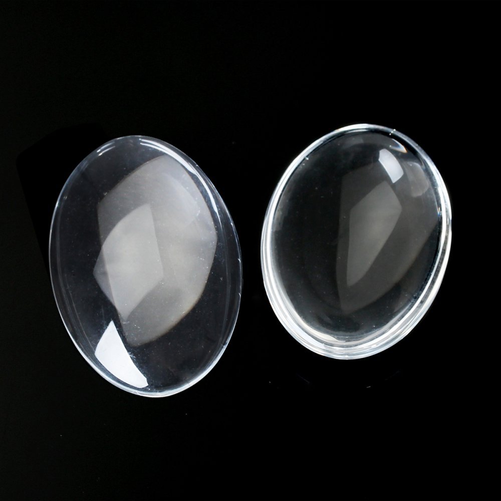 Cabochon Oval 15 x 20 mm i klart glas N°18 per 2 st.