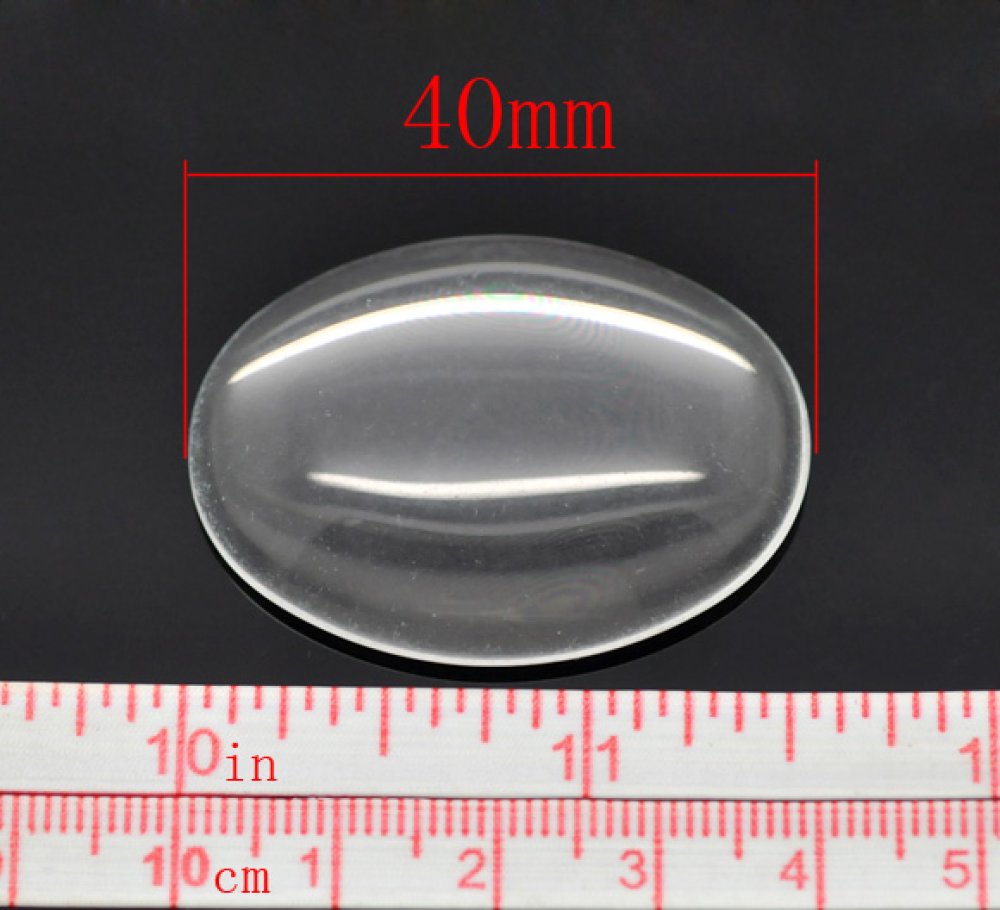Cabochon Oval 30 x 40 mm i klart glas N°21