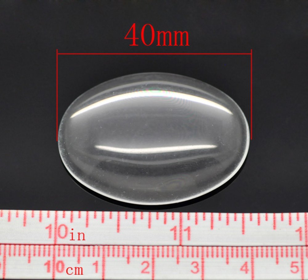 Cabochon Oval 30 x 40 mm i klart glas N°21
