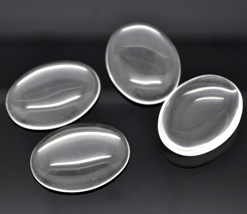 Cabochon Oval 30 x 40 mm i klart glas N°21