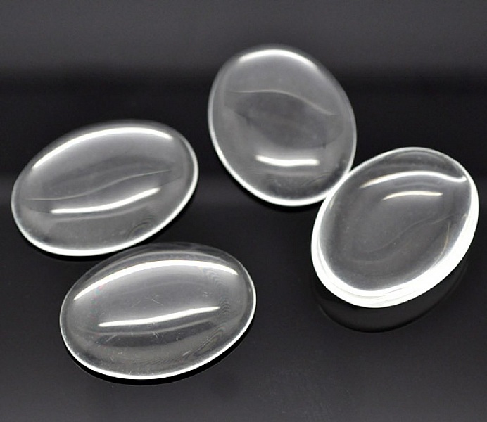 Cabochon Oval 30 x 40 mm i klart glas N&deg;21