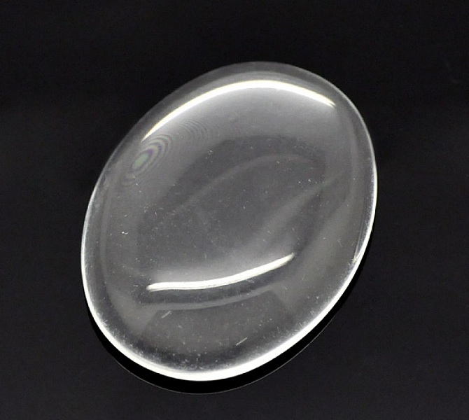 Cabochon Oval 30 x 40 mm i klart glas N&deg;21