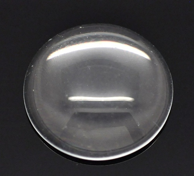 Cabochon Round 16 mm i genomskinligt glas N&deg;06