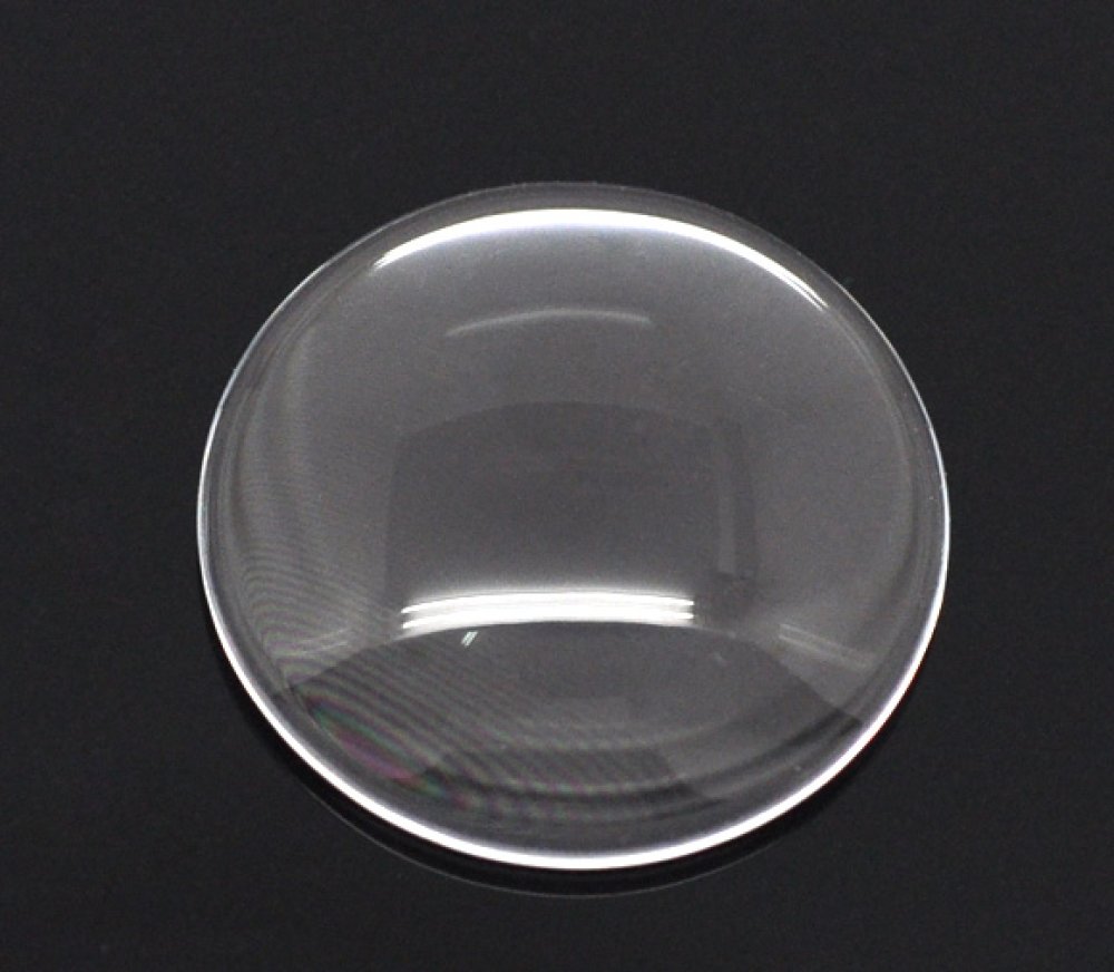 Cabochon Round 20 mm i genomskinligt glas N°08