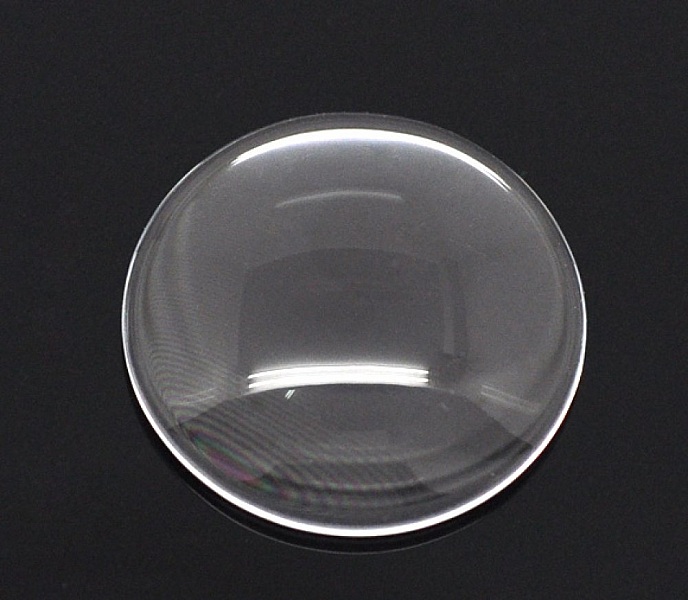 Cabochon Round 20 mm i genomskinligt glas N&deg;08