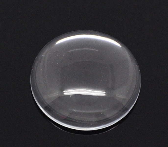 Cabochon Round 25 mm i klart glas N&deg;11 standard