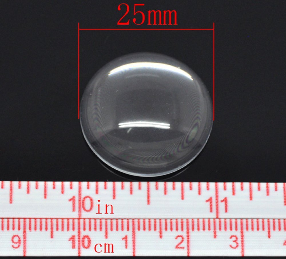 Cabochon Round 25 mm i klart glas N°11 standard