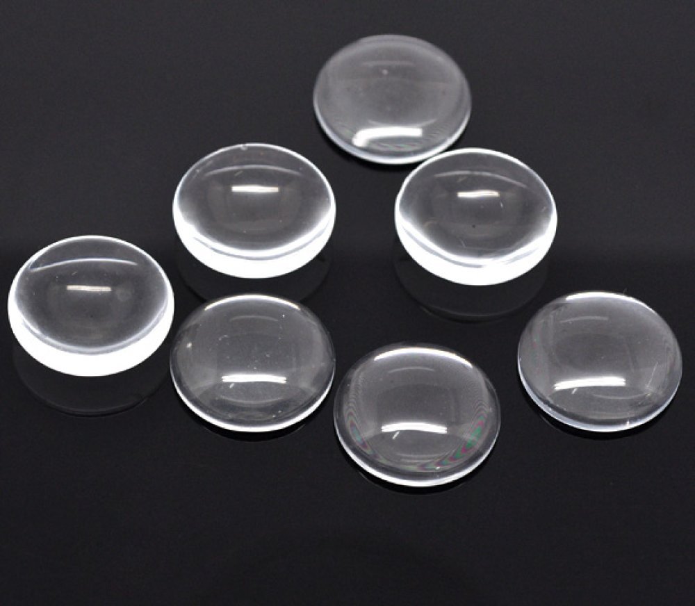 Cabochon Round 25 mm i klart glas N°11 standard