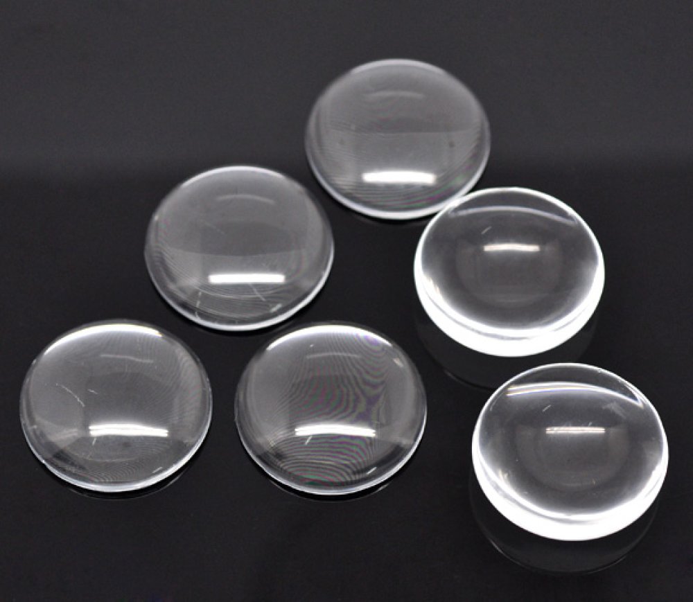 Cabochon Round 30 mm i klart förstoringsglas N°13
