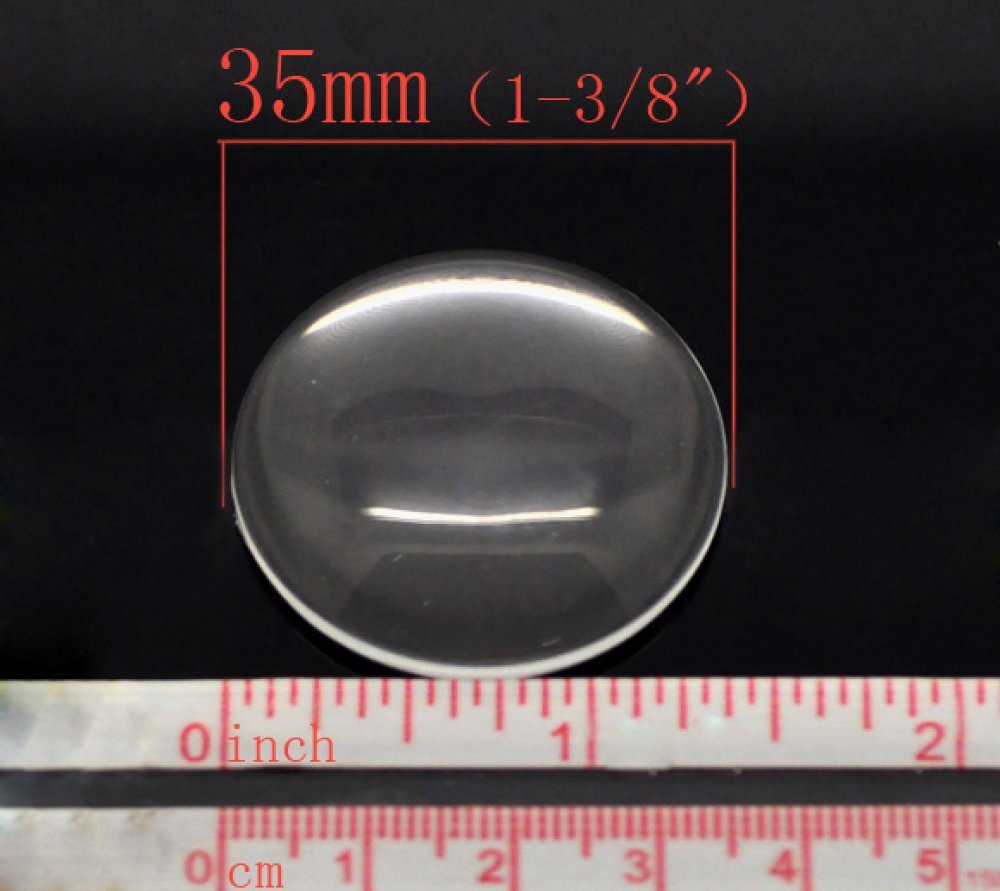 Cabochon Round 35 mm i klart förstoringsglas N°14