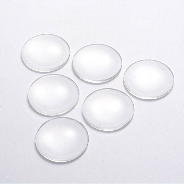 Cabochon Round 40 mm klart glas R016-40