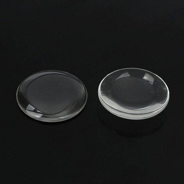 Cabochon Round 58 mm i klart glas