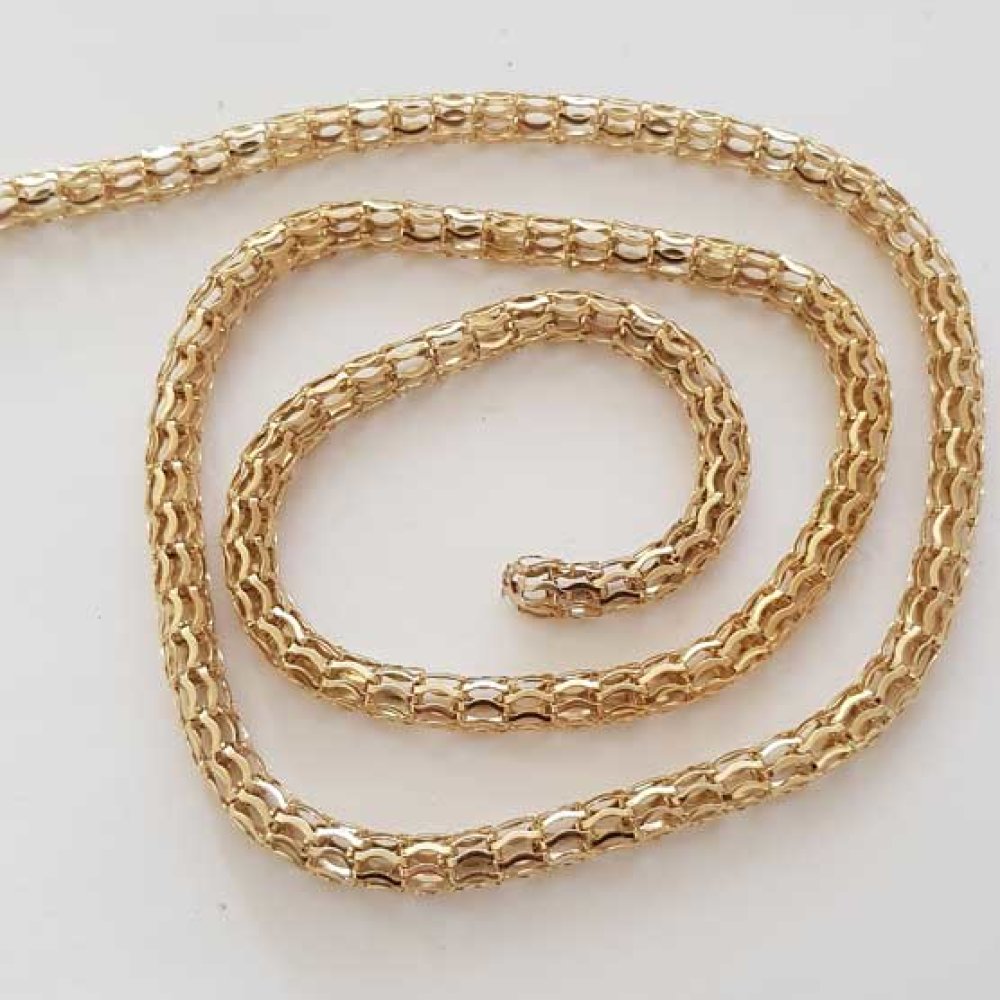 Kedja Fishnet tub 6 mm Guld