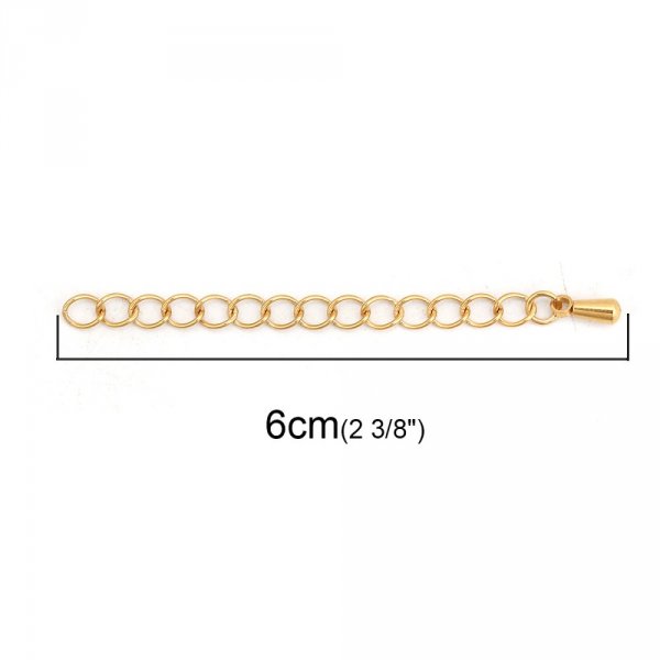 F&ouml;rl&auml;ngningskedja i rostfritt st&aring;l 6 cm N&deg;03 Gold