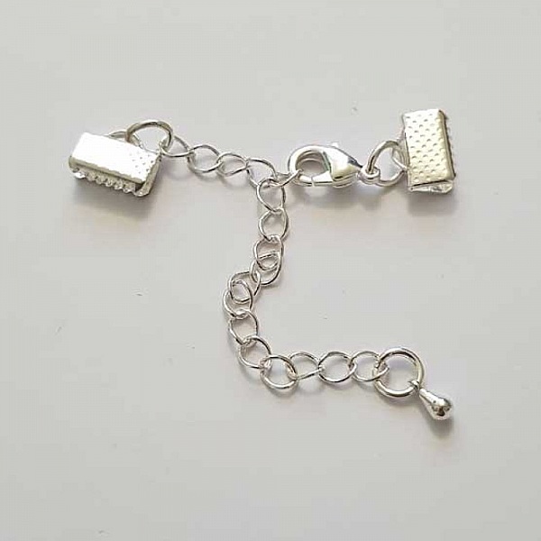 Cha&icirc;ne d'Extension et fermoir mousqueton Argent 01