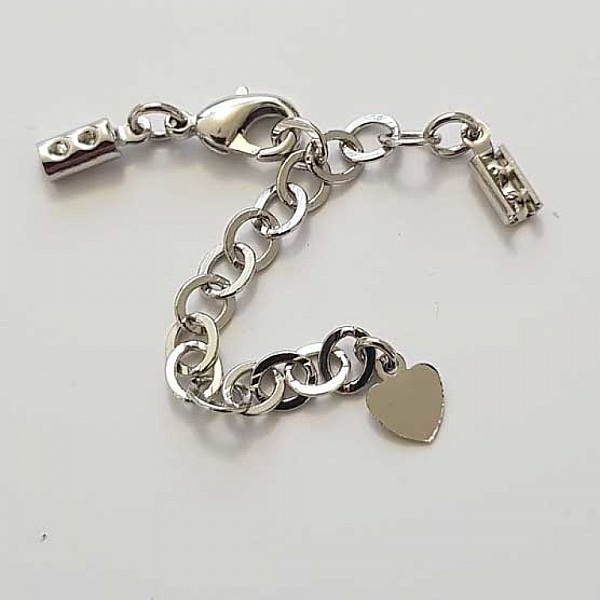 Cha&icirc;ne d'Extension et fermoir mousqueton Argent 09