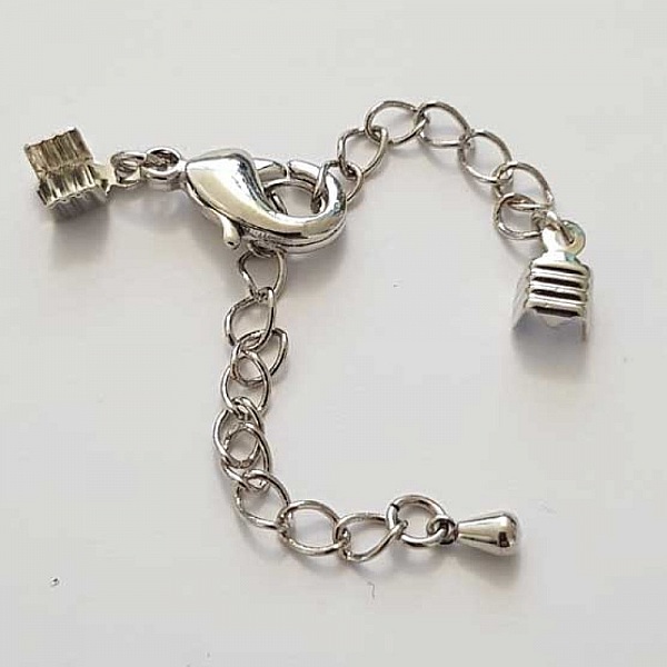 Cha&icirc;ne d'Extension et fermoir mousqueton Argent Vieilli 03