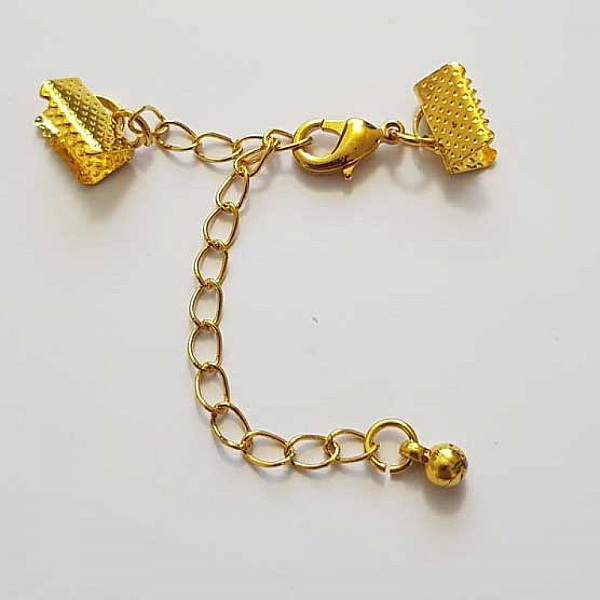 Cha&icirc;ne d'Extension et fermoir mousqueton Dor&eacute; 01