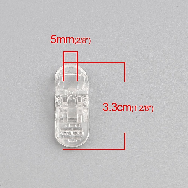 Clips Genomskinlig mask 3,3 cm x 1,3 cm x 2 stycken