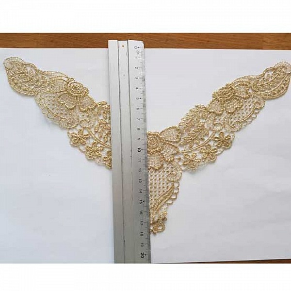 Krage av guipure spets Guld