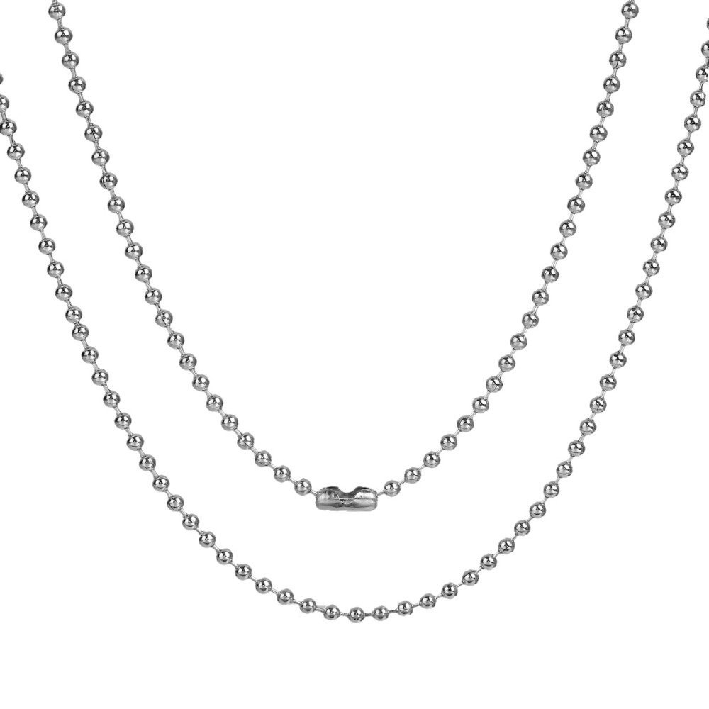 Halsband N°02 bollkedja 304 rostfritt stål 60 cm -2mm
