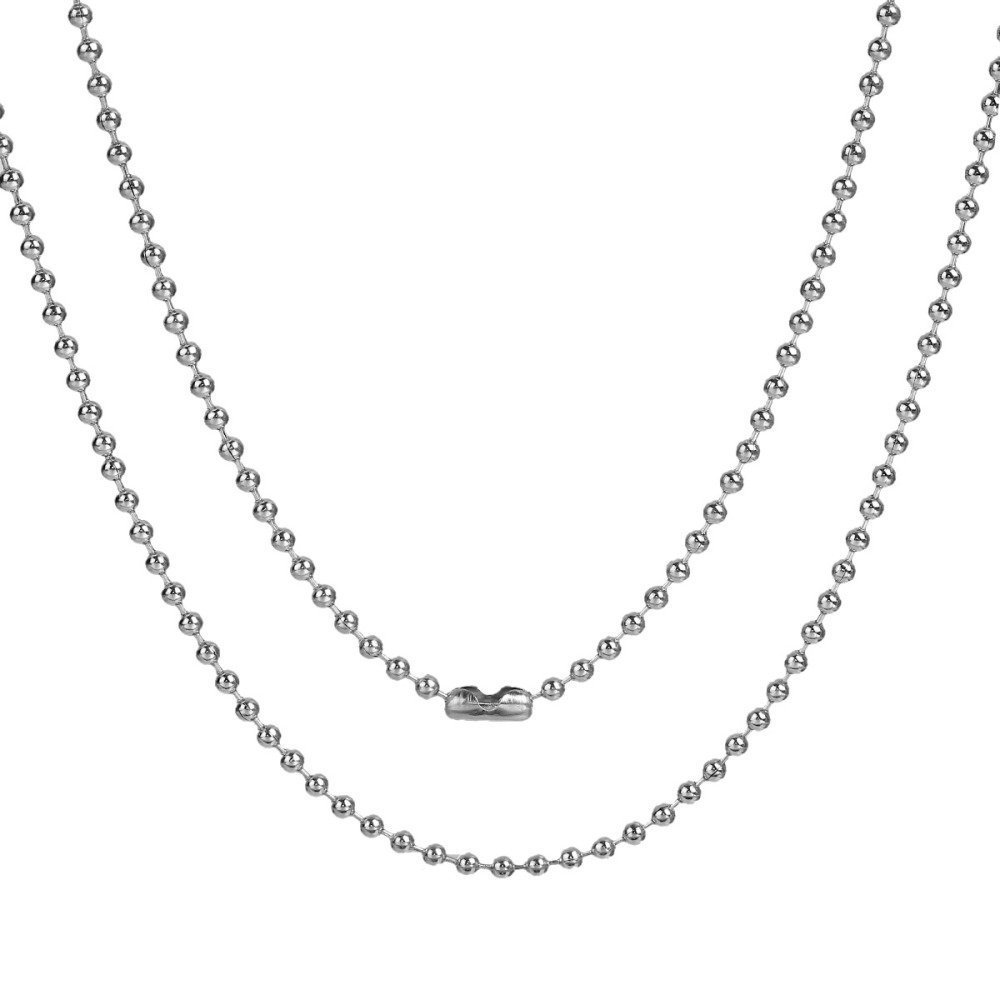 Halsband N°02 bollkedja 304 rostfritt stål 60 cm -2mm