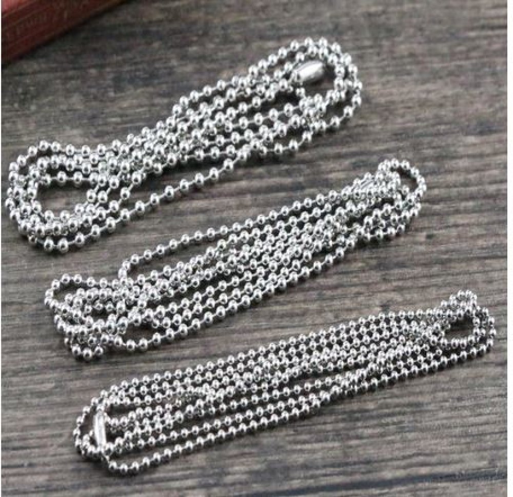 Halsband N°03 bollkedja 304 rostfritt stål 70 cm - 2mm