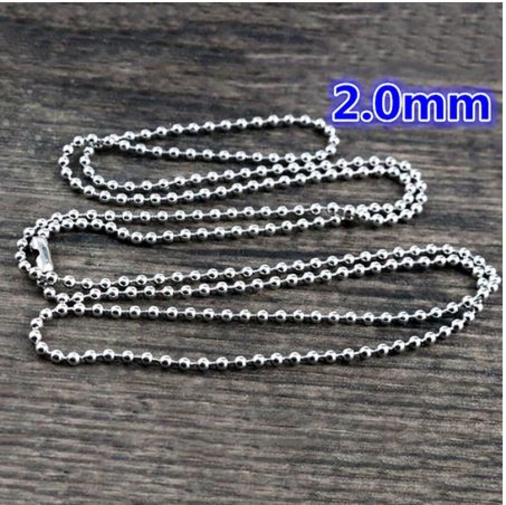Halsband N°03 bollkedja 304 rostfritt stål 70 cm - 2mm