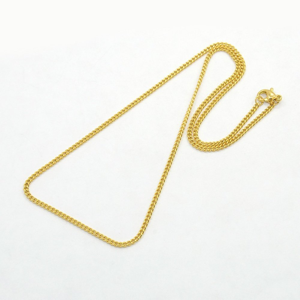 Halsband N°14 i rostfritt stål 50 cm Guld