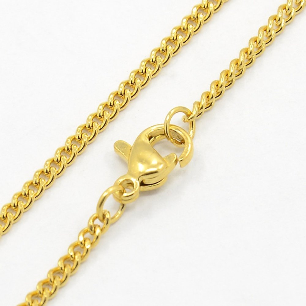 Halsband N°14 i rostfritt stål 50 cm Guld