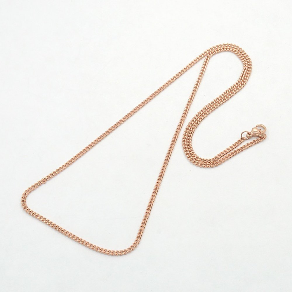 Halsband N°14 i rostfritt stål 50 cm (22") Roséguld
