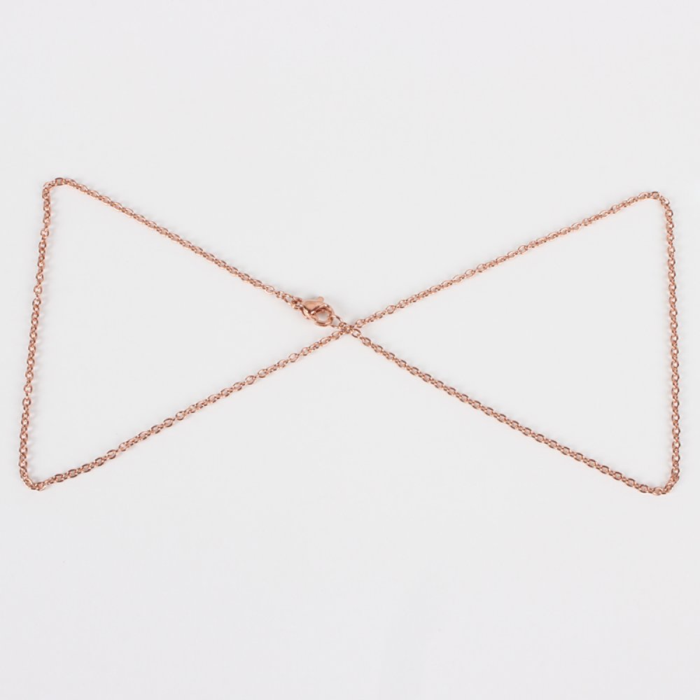 Halsband N°15 i rostfritt stål 45 cm (18.5") Rose guld