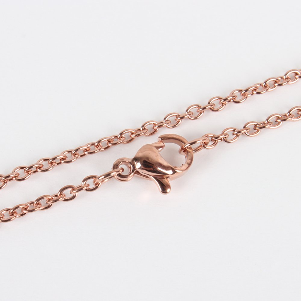 Halsband N°15 i rostfritt stål 45 cm (18.5") Rose guld
