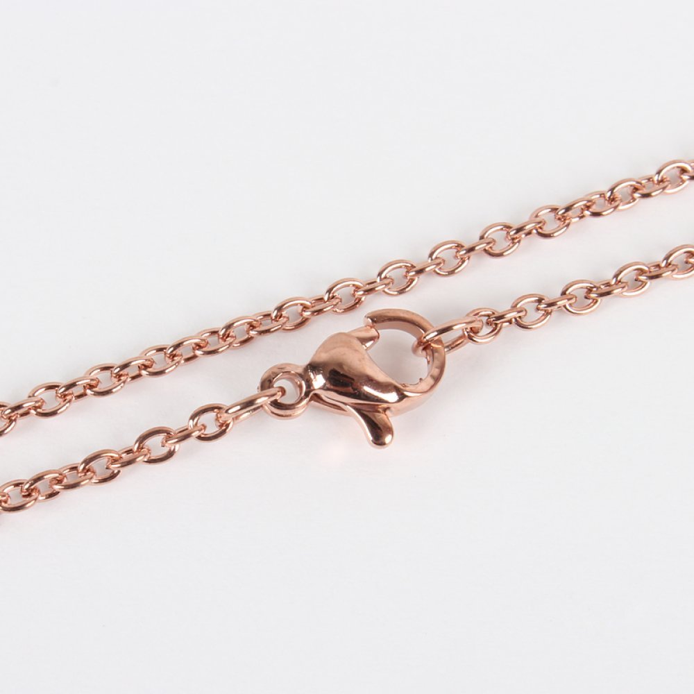 Halsband N°15 i rostfritt stål 45 cm (18.5") Rose guld
