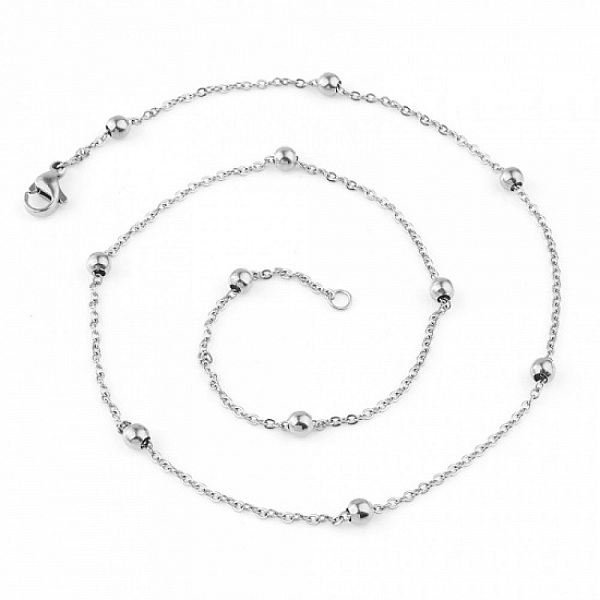 Collier N&deg;17 en acier inoxydable maille For&ccedil;at 45.5 cm