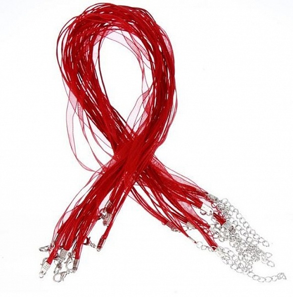 Halsband med organzaband N&deg;02 och vaxat sn&ouml;re