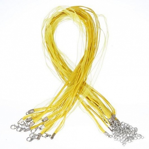 Halsband med organzaband N&deg;05 och vaxat sn&ouml;re